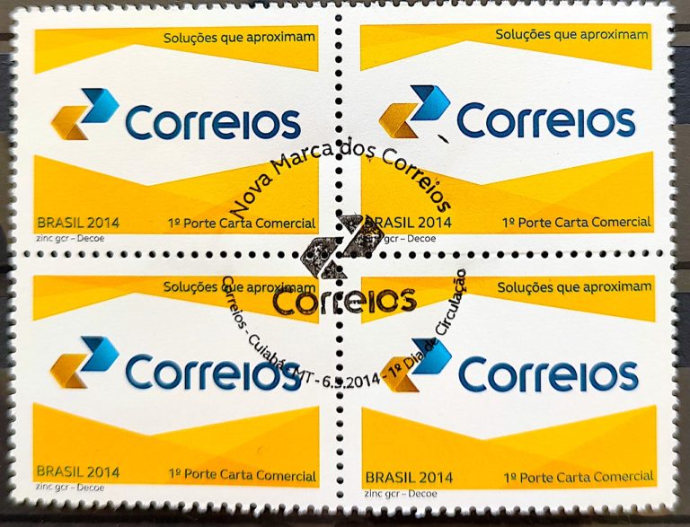 C 3362 Selo Nova Logomarca Dos Correios 2014 Quadra CBC MT