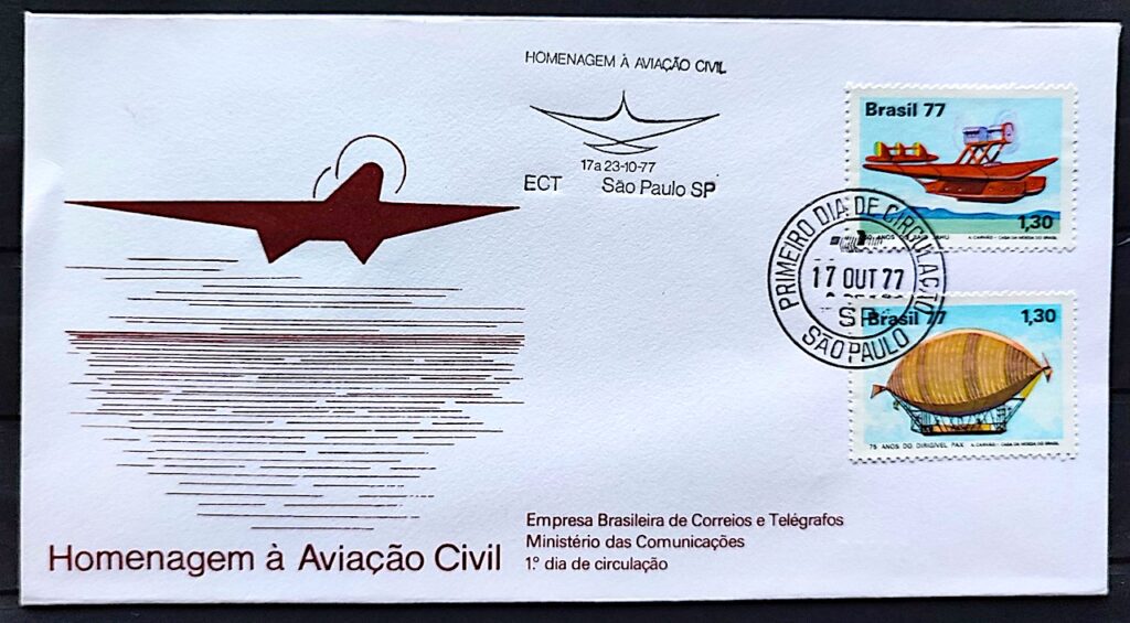 Envelope Fdc Aviacao Civil Aviao Balao Cbc E Cpd Sp