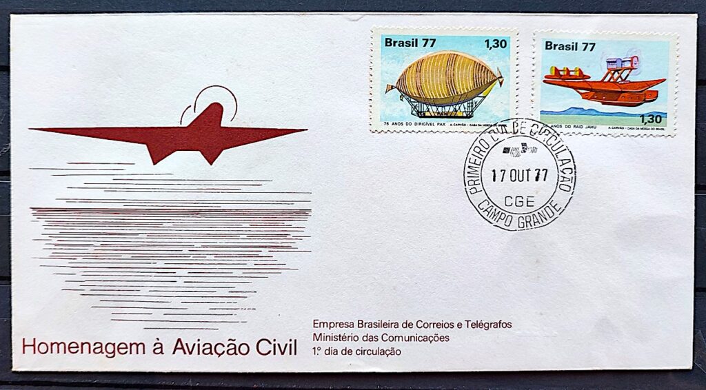 Envelope Fdc Aviacao Civil Aviao Balao Cpd Ms