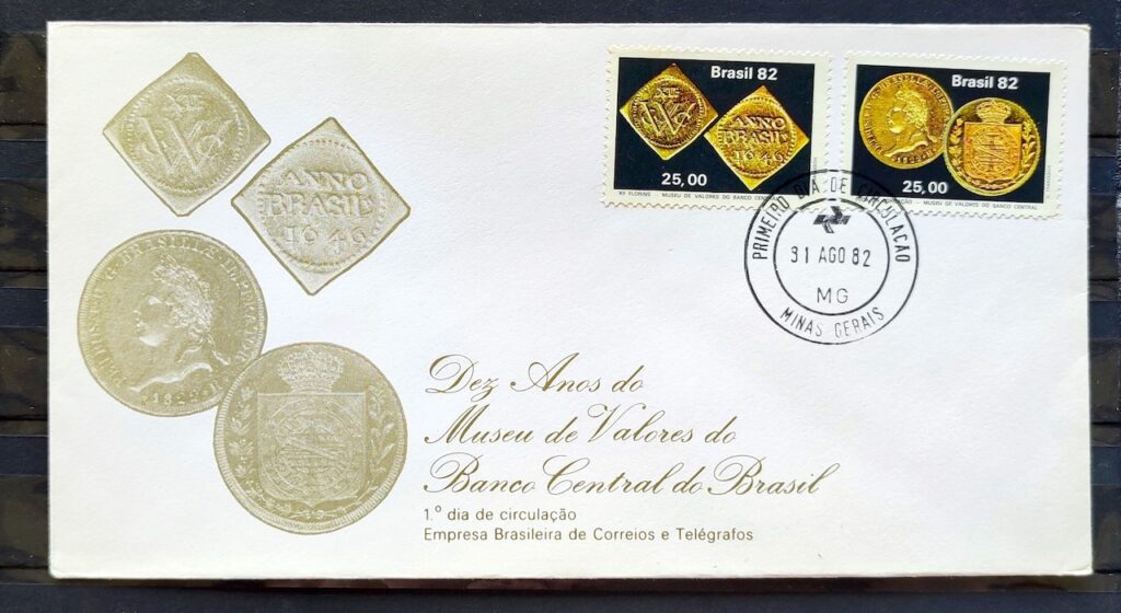 Envelope FDC 263 1982 Museu De Valores Ouro Numismatica CPD MG