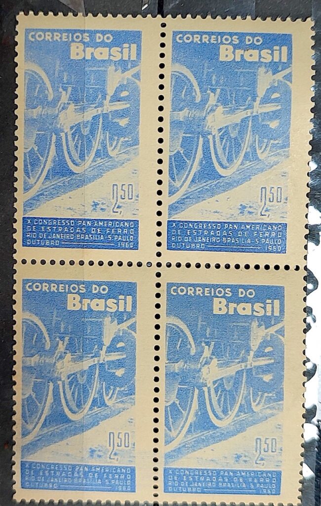 C 452 Selo Congresso Panamericano De Estradas De Ferro Trem 1960 Quadra 1