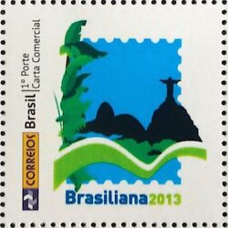 PB 02 Selo Personalizado Basico Brasiliana 2013 Corcovado