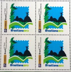 PB 02 Selo Personalizado Brasiliana 2013 Corcovado Quadra