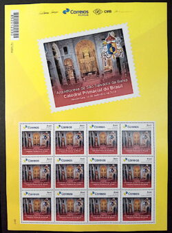 PB 107 Selo Personalizado Básico Catedral Primacial do Brasil Salvador Bahia Interna 2019 Folha