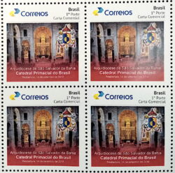 PB 107 Selo Personalizado Básico Catedral Primacial do Brasil Salvador Bahia Interna 2019 Quadra