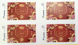 PB 111 Selo Personalizado Básico Ano Novo Chinês Ano do Porco China 2019 Quadra