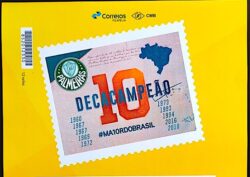 PB 118 Vinheta G do Selo Personalizado Básico Palmeiras Decacampeão do Campeonato Brasileiro 2019