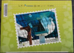 PB 13 Vinheta Selo Personalizado Básico Mostra Filatélica 55 anos de Brasília Catedral Metropolitana de Brasilia 2015