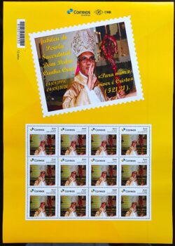PB 158 Selo Personalizado Dom Pedro Cunha Cruz Jubileu de Pérola Sacerdotal 2020 Folha G