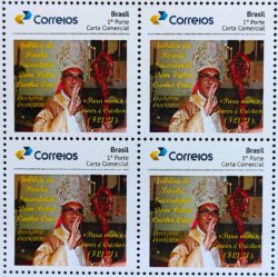 PB 158 Selo Personalizado Dom Pedro Cunha Cruz Jubileu de Pérola Sacerdotal 2020 Quadra