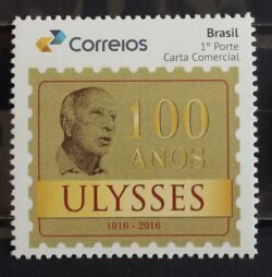 PB 20 Selo Personalizado 100 anos de Ulysses Guimaraes 2016