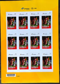 PB 38 Selo Personalizado Cinema Indiano Bailarina Mulher Autoadesivo 2017 Folha G