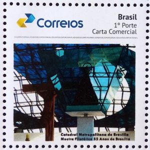 PB 39 Selo Personalizado Catedral Metropolitana de Brasilia Gomado Microletras 2017