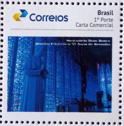 PB 41 Selo Personalizado Básico Mostra Filatélica 55 Anos de Brasília Igreja Dom Bosco Gomado 2017