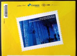 PB 41 Vinheta Selo Personalizado Básico Mostra Filatélica 55 Anos de Brasilia Igreja Dom Bosco 2017