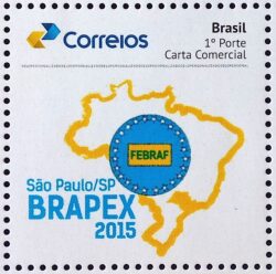PB 45 Selo Personalizado Brapex 2015 Mapa Logo Gomado 2017