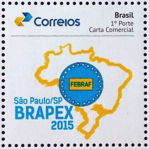 PB 45 Selo Personalizado Brapex 2015 Mapa Logo Gomado 2017