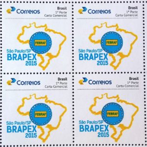 PB 45 Selo Personalizado Brapex 2015 Mapa Logo Gomado 2017 Quadra