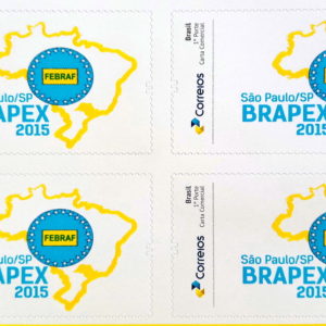 PB 46 Selo Personalizado Brapex 2015 Mapa Logo Autoadesivo 2017 Quadra