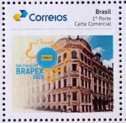 PB 47 Selo Personalizado Brapex 2015 Predio Historico Mapa Gomado 2017