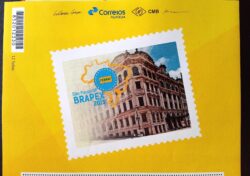 PB 47 Vinheta P do Selo Personalizado Brapex 2015 Predio Historico Mapa Gomado 2017