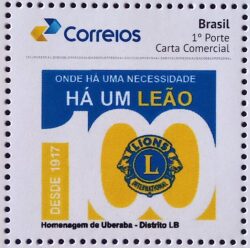 PB 59 Selo Personalizado 100 Anos Lions Uberaba 2017