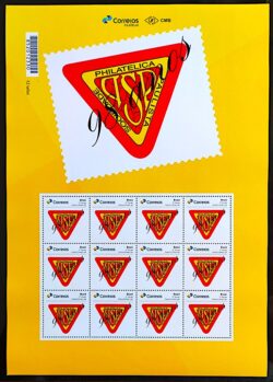 PB 72 Selo Personalizado 98 Anos Sociedade Philatélica Paulista SPP Gomado 2017 Folha G