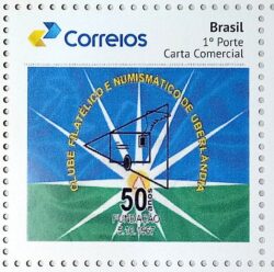 PB 73 Selo Personalizado 50 Anos Clube Filatelico Numismatico de Uberlandia CFNU 2017