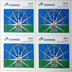 PB 73 Vinheta Selo Personalizado 50 Anos Clube Filatelico Numismatico de Uberlandia CFNU 2017 Quadra