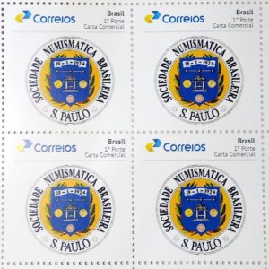 PB 78 Selo Personalizado Sociedade Numismatica Brasileira Sao Paulo 2017 Quadra