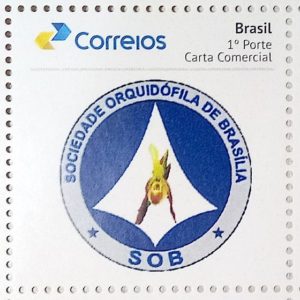 PB 79 Selo Personalizado Sociedade Orquidofila Brasilia Flor Orquidea 2017