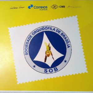 PB 79 Vinheta Selo Personalizado Sociedade Orquidofila Brasilia Flor Orquidea 2017