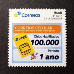 PB 83 Selo Personalizado Correios Celular Chips Habilitado Gomado 2018