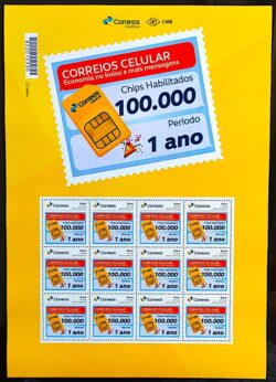 PB 83 Selo Personalizado Correios Celular Chips Habilitado 2018 Gomado Folha G
