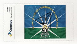 PB 91 Selo Personalizado 50 Anos Clube Filatelico Numismático de Uberlandia CFNU 2018