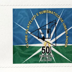 PB 91 Selo Personalizado 50 Anos Clube Filatelico Numismático de Uberlandia CFNU 2018