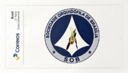 PB 97 Selo Personalizado Sociedade Orquidofila Brasilia Orquidea Flor 2018