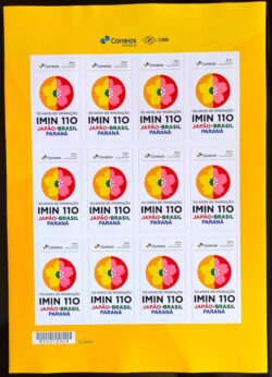 PB 99 Selo Personalizado Básico 110 Anos de Imigração Japonesa Japão Paraná 2018 Folha G