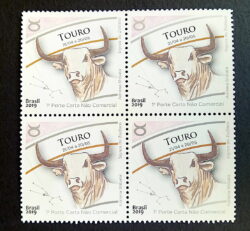 C 3815 Selo Signos do Zodiaco Touro 2019 Quadra