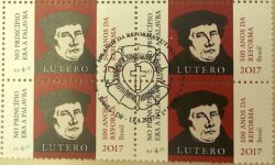 C 3690 Selo 500 Anos da Reforma Luterana Alemanha Lutero 2017 Quadra CBC Brasilia