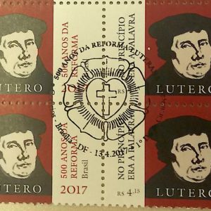 C 3690 Selo 500 Anos da Reforma Luterana Alemanha Lutero 2017 Quadra CBC Brasilia