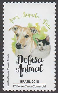 C 3751 Selo Defesa Animal Cachorro Gato 2018