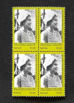 C 3793 Selo Relacoes Diplomaticas Brasil Reino Unido 1968 Rainha Elizabeth 2018 Quadra