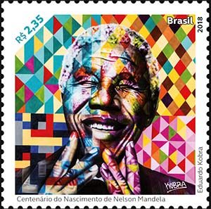 C 3801 Selo Centenário do Nascimento de Nelson Mandela 2018