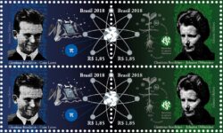 C 3802 Selo Cientistas Brasileiros Cesar Lattes e Johanna Dobereiner 2018 Quadra