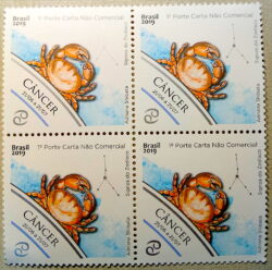 C 3825 Selo Signos do Zodiaco Cancer 2019 Quadra