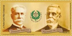 C 3830 Selo Homenagem Imortais Academia Brasileira de Letras Joaquim Nabuco e Machado de Assis 2019