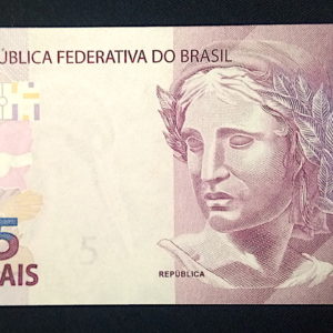 C308 Cédula Brasil 20 Reais CA (Mantega/Tombini) FE - Completei