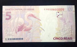 Cédula Flor de Estampa R$ 5,00 Segunda Família CH 030.600.009 Levy e Tombini