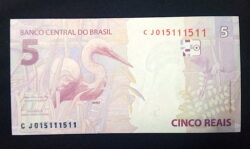 Cédula Flor de Estampa R$ 5,00 Segunda Família CJ 015.111.511 Levy e Tombini